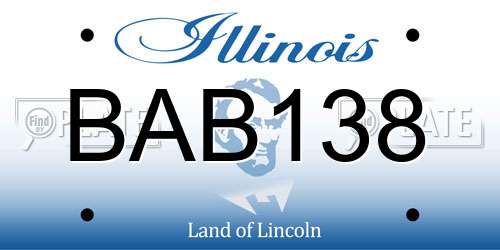 BAB138 Illinois License Plate