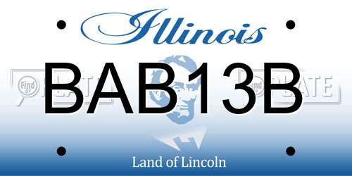 BAB13B Illinois License Plate