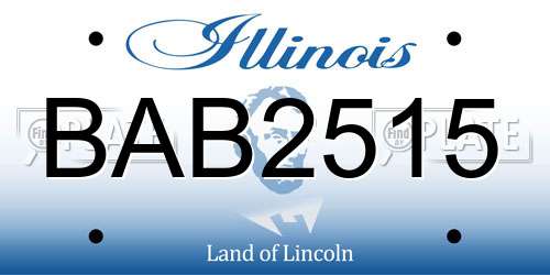 BAB2515 Illinois License Plate