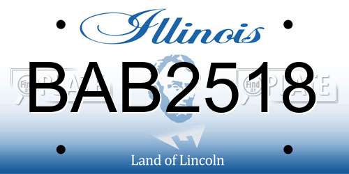 BAB2518 Illinois License Plate