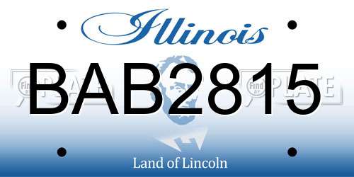 BAB2815 Illinois License Plate