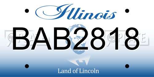 BAB2818 Illinois License Plate