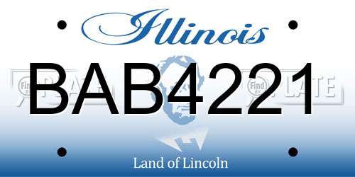 BAB4221 Illinois License Plate
