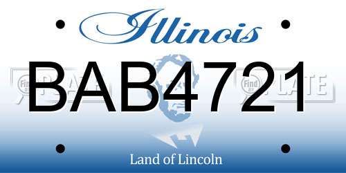 BAB4721 Illinois License Plate
