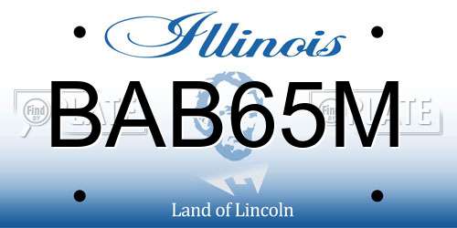 BAB65M Illinois License Plate