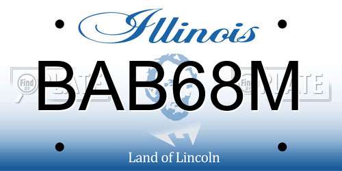 BAB68M Illinois License Plate