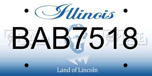 BAB7518 Illinois License Plate