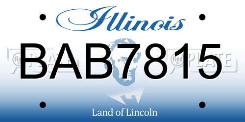 BAB7815 Illinois License Plate