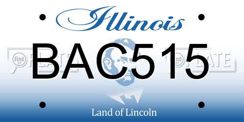 BAC515 Illinois License Plate