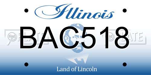BAC518 Illinois License Plate