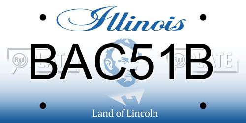 BAC51B Illinois License Plate