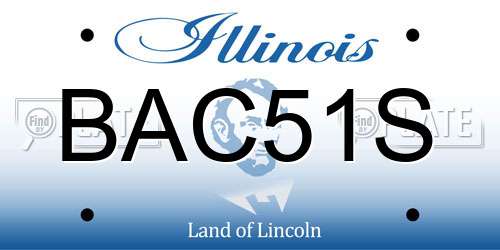 BAC51S Illinois License Plate