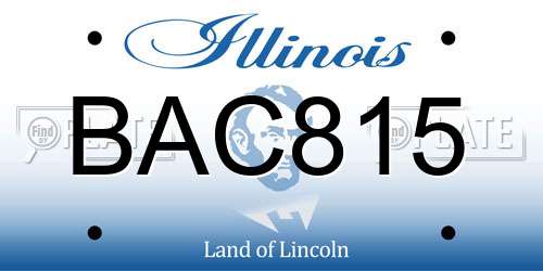 BAC815 Illinois License Plate
