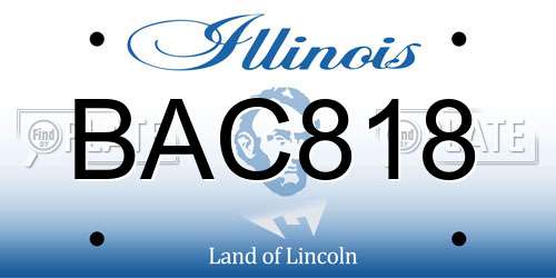BAC818 Illinois License Plate