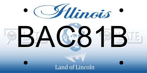BAC81B Illinois License Plate