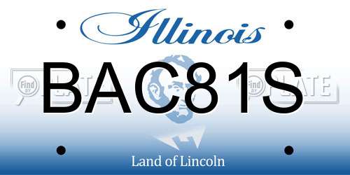 BAC81S Illinois License Plate
