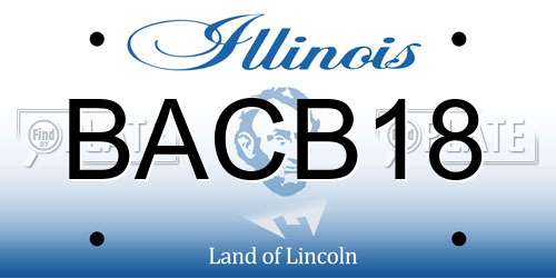 BACB18 Illinois License Plate