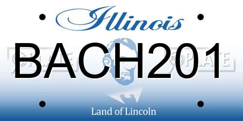 BACH201 Illinois License Plate