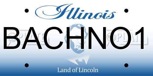 BACHNO1 Illinois License Plate