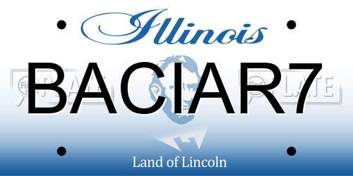 BACIAR7 Illinois License Plate