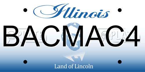 BACMAC4 Illinois License Plate