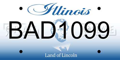 BAD1099 Illinois License Plate
