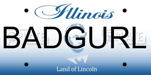 BADGURL Illinois License Plate