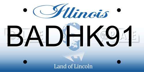 BADHK91 Illinois License Plate
