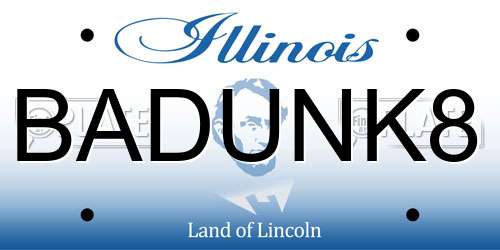BADUNK8 Illinois License Plate