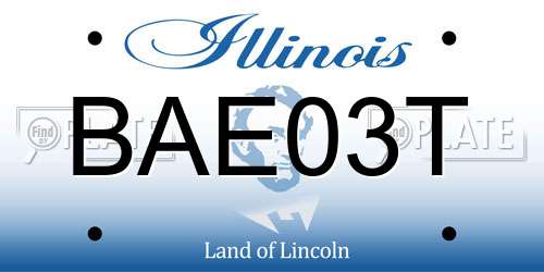 BAE03T Illinois License Plate