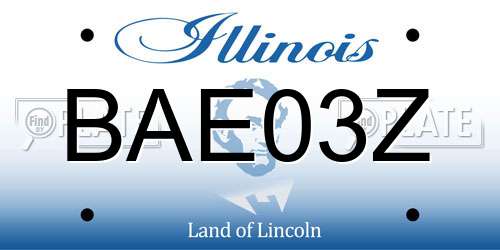 BAE03Z Illinois License Plate