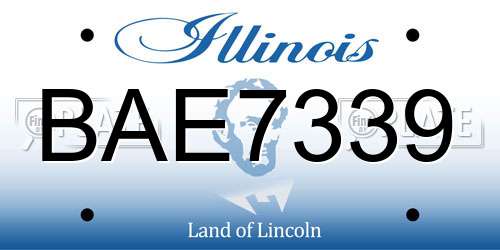 BAE7339 Illinois License Plate