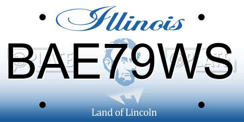 BAE79WS Illinois License Plate