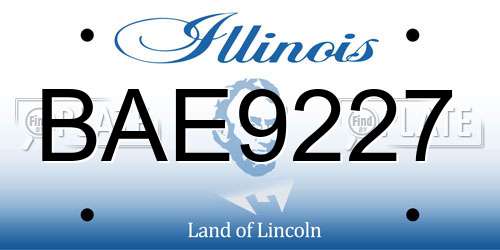 BAE9227 Illinois License Plate