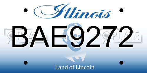 BAE9272 Illinois License Plate