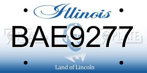 BAE9277 Illinois License Plate