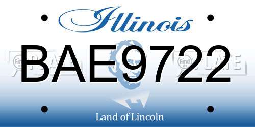 BAE9722 Illinois License Plate