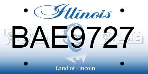 BAE9727 Illinois License Plate