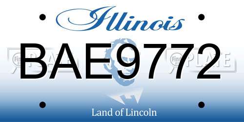 BAE9772 Illinois License Plate