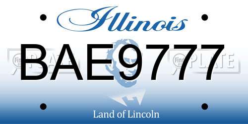 BAE9777 Illinois License Plate