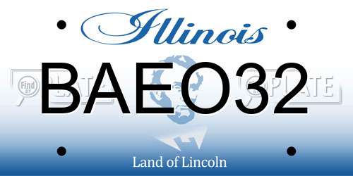 BAEO32 Illinois License Plate