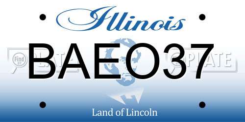 BAEO37 Illinois License Plate