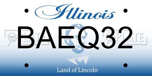 BAEQ32 Illinois License Plate