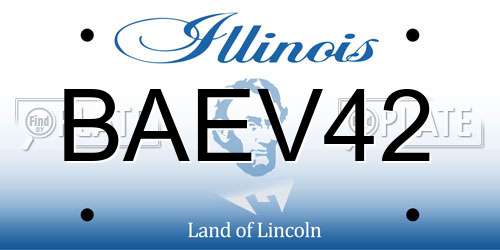 BAEV42 Illinois License Plate