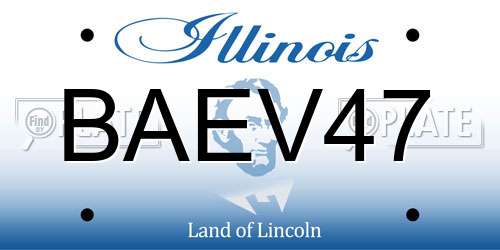 BAEV47 Illinois License Plate