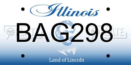 BAG298 Illinois License Plate