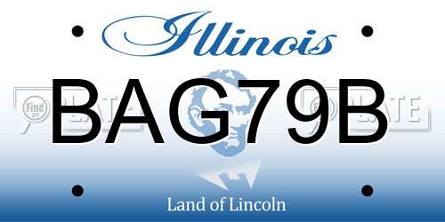 BAG79B Illinois License Plate