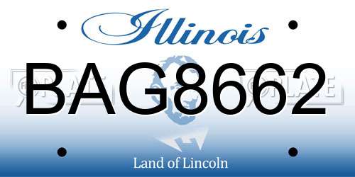 BAG8662 Illinois License Plate