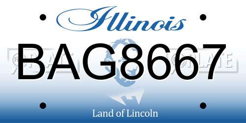BAG8667 Illinois License Plate