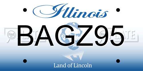 BAGZ95 Illinois License Plate